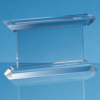 24cm Optical Crystal Janus Mounted Rectangle Award