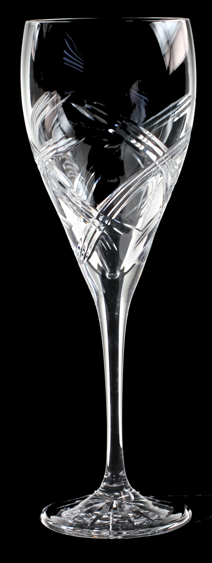 Elegant Large wine Goblet Crystal glass, hand cut crystal in celebration cut
