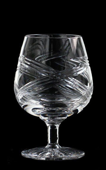 Handmade full lead crystal brandy glass in our Celebration design