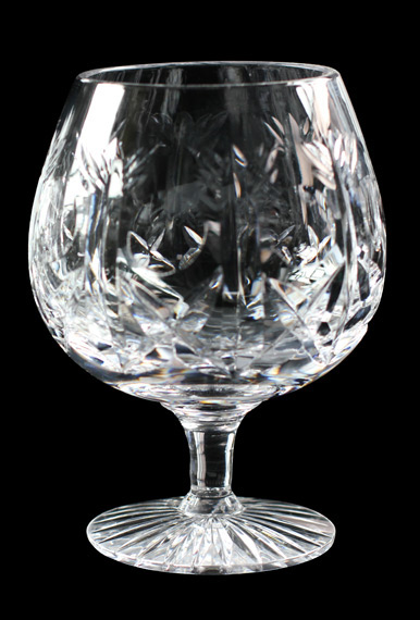 Handmade full lead crystal brandy glass in our Cross and hollow design