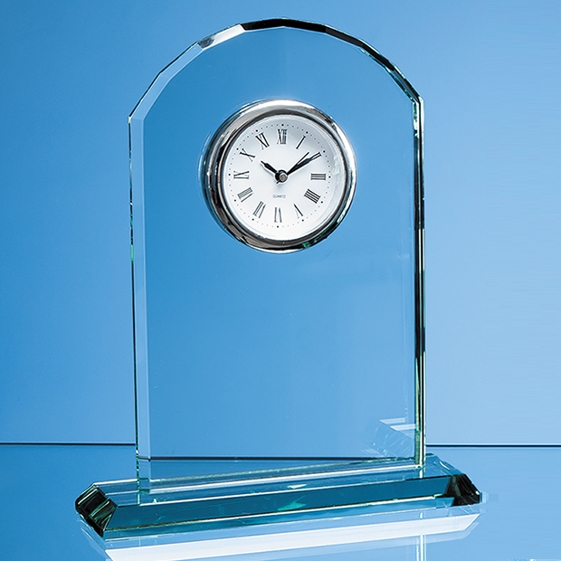 19.5cm Jade Glass Arch Clock