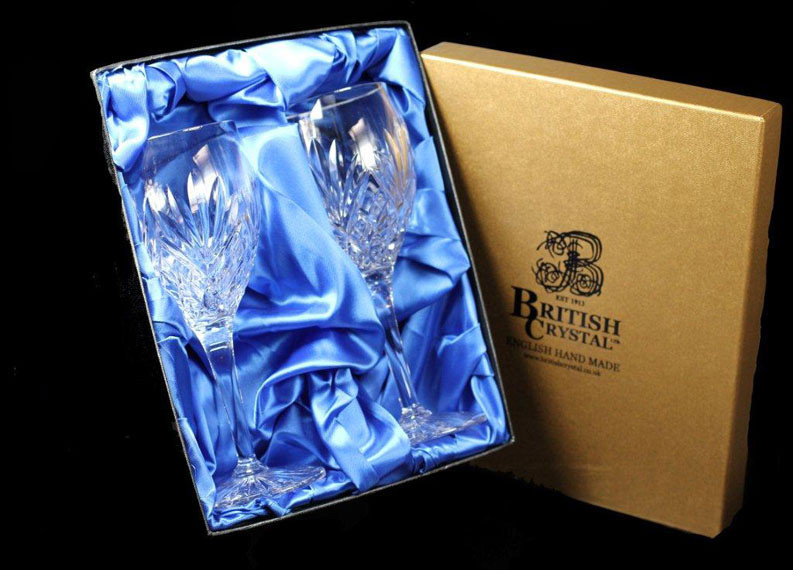 Handmade full lead crystal wine glasses /goblets in our westminster design
