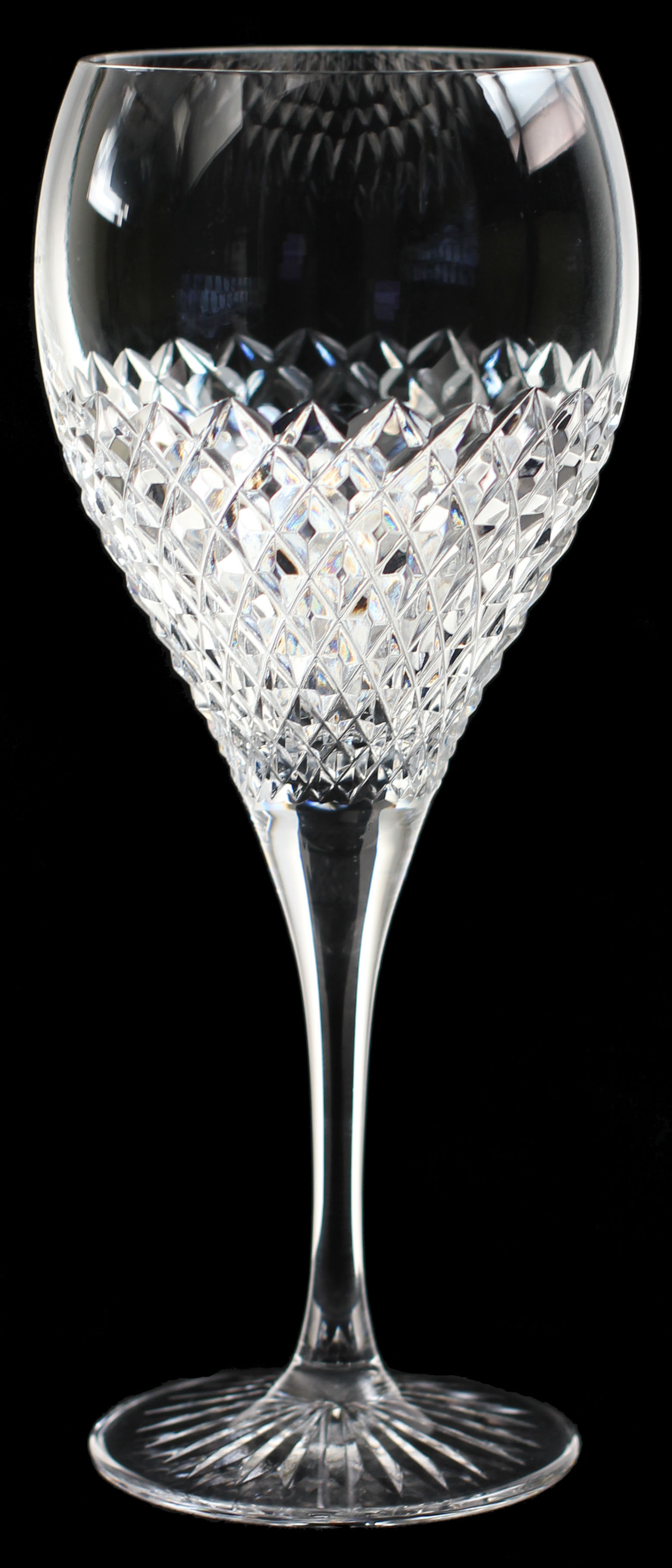 Handmade full lead crystal wine glasses/goblet in our Ice Diamond design