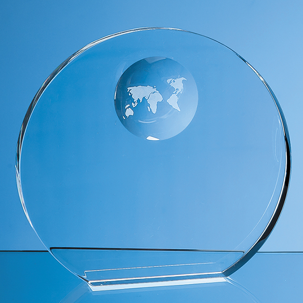 19cm Optical Crystal Circle with Recessed Globe