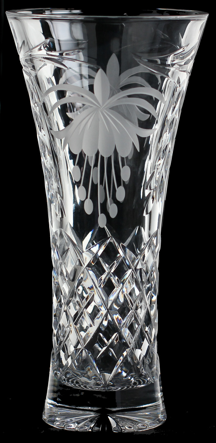 12 inch Crystal Bouquet Vase Fuchsia