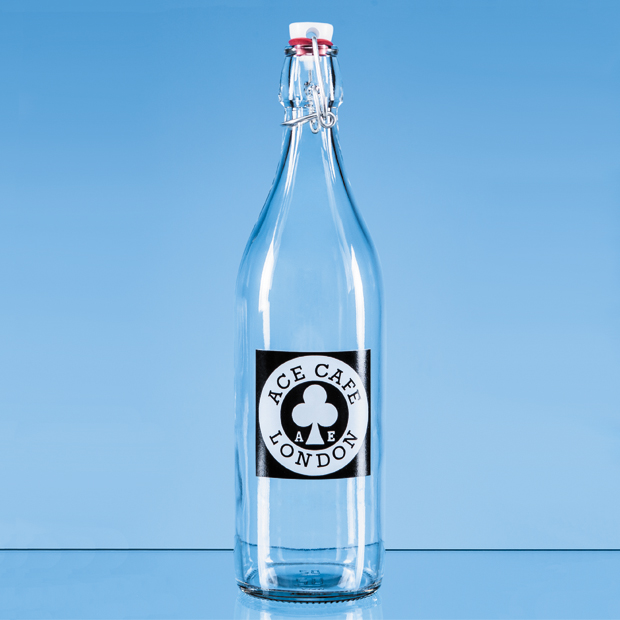 1ltr Round White Cap Swing Top Bottle