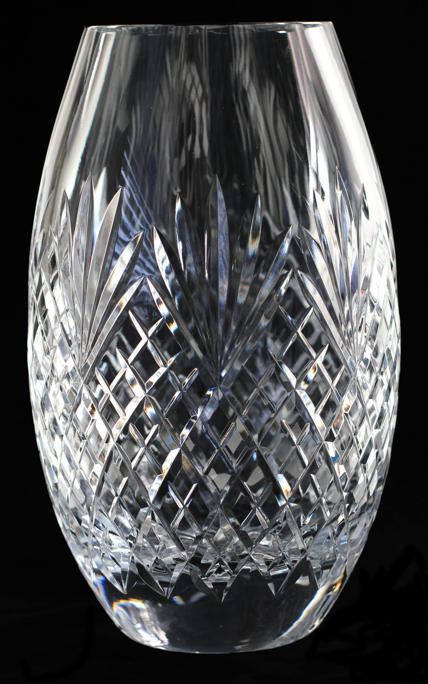 Brierley Hill Crystal 7inch Barrel Vase Westminster