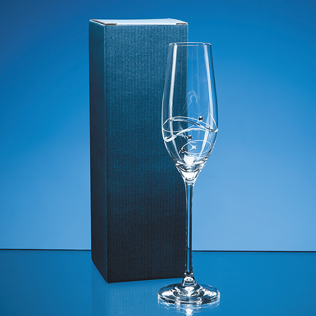 Blue Tall Champagne Flute Tuck Gift Box