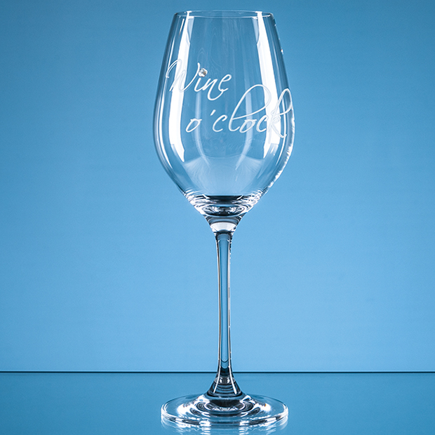 360ml  Wine o clock  Diamante Wine Glass