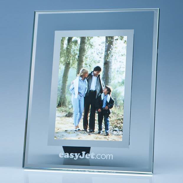 Clear Glass Frame with a Mirror Inlay for 4  x 6  Photo  V