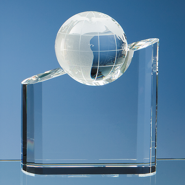 21.5cm Optical Crystal Globe Mountain Award