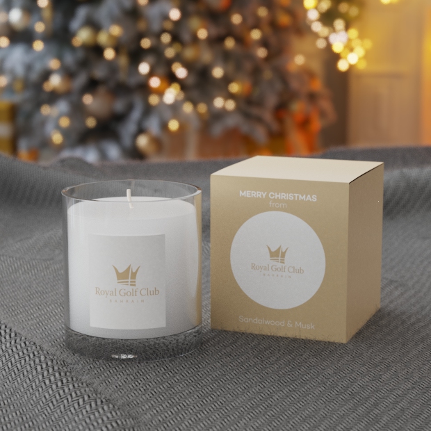 9.2cm Personalised Sandalwood & Musk Scented Candle in a Printed Gift Box