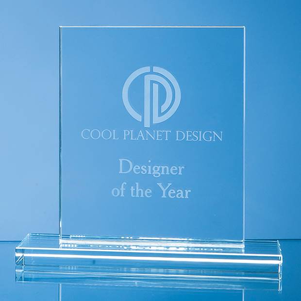 15cm x 12.5cm x 12mm Clear Glass Rectangle Award